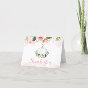 Floral Pumpkin Baby Shower Thank You Card