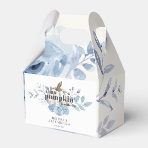 Floral Pumpkin Baby Shower Watercolor Blue Lilac Favour Box