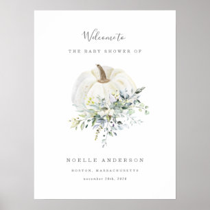 Floral Pumpkin Baby Shower Welcome Sign