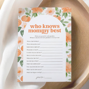 Floral Pumpkin Baby Shower Who Knows Mommy Best Invitation