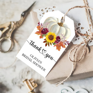 Floral Pumpkin Bridal Shower Favour  Gift Tags