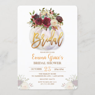 Floral Pumpkin Bridal Shower Invitation