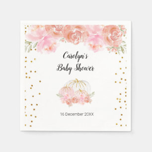 Floral Pumpkin Bridal Shower Napkin