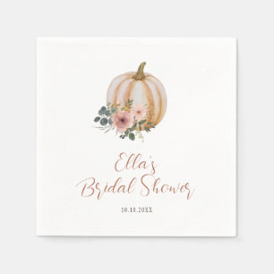 Floral Pumpkin Bridal Shower Napkin