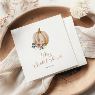 Floral Pumpkin Bridal Shower Napkin