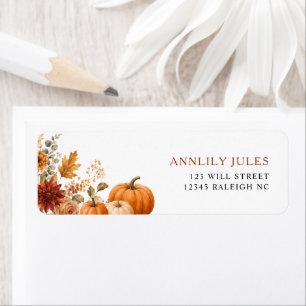 Floral Pumpkin Bridal Shower Return Address