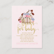 Floral Pumpkin Bring a Book Request Books For Baby