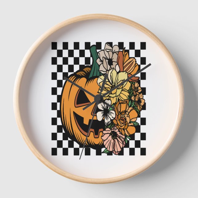 Floral Pumpkin Clock (Front)