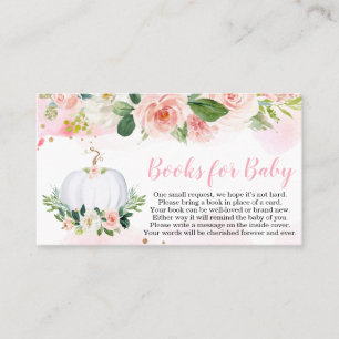 Floral Pumpkin Fall Baby Shower Books Business Card
