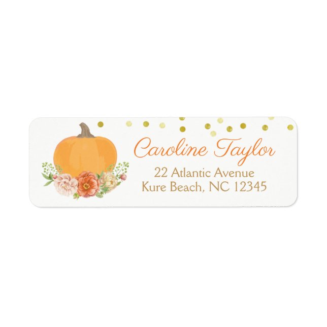 Floral Pumpkin Fall Baby Shower Watercolor (Front)