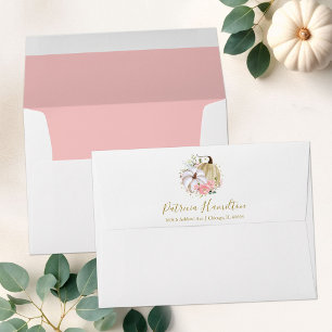 Floral Pumpkin Fall Bridal Shower Envelope
