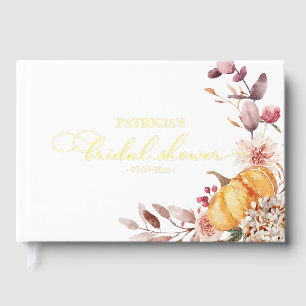 Floral Pumpkin Fall Bridal Shower Guest Book