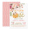 Floral Pumpkin First Birthday Invitation - Girl