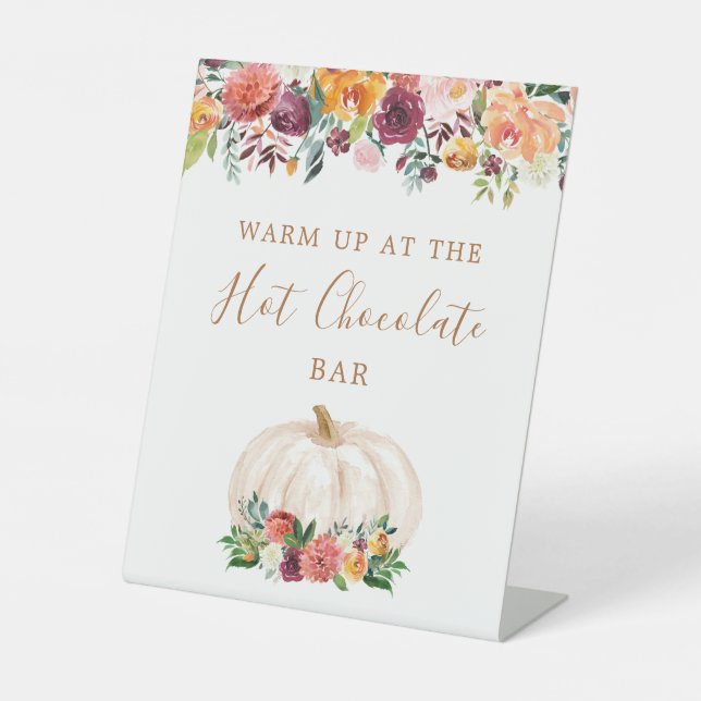 Floral Pumpkin Hot Chocolate Bar Sign (Front)