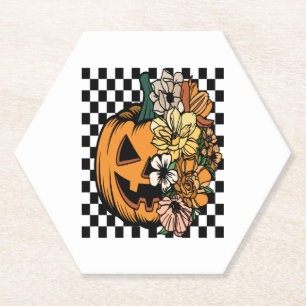 Floral Pumpkin Paper Coaster