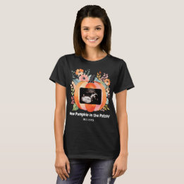 Floral Pumpkin Pregnancy Announcement Ultrasound T-Shirt