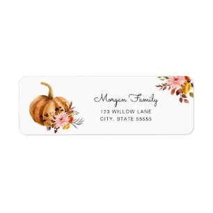 Floral Pumpkin Return Address