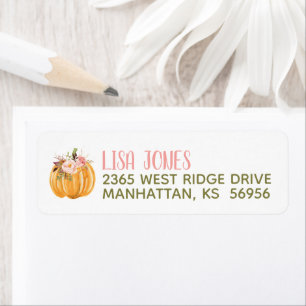 Floral Pumpkin Return Address Label