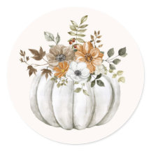 Floral Pumpkin Sticker