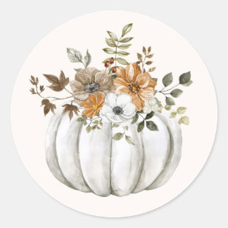 Floral Pumpkin Sticker