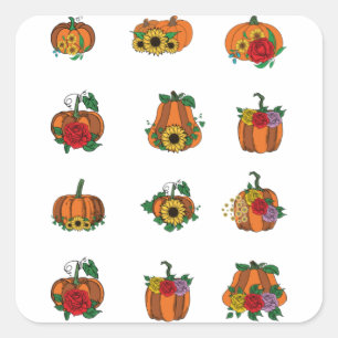 Floral Pumpkin Sticker Pack