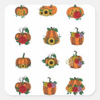 Floral Pumpkin Sticker Pack