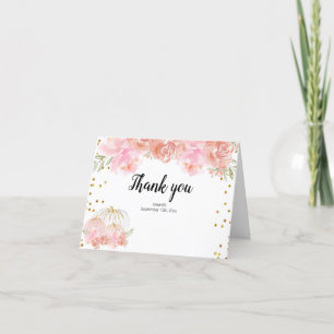 Floral Pumpkin Thank You card