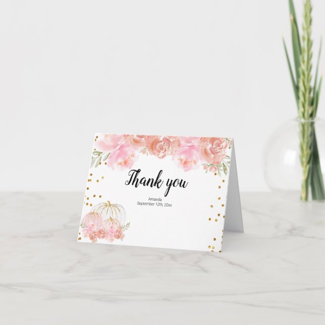 Floral Pumpkin Thank You card (Front)