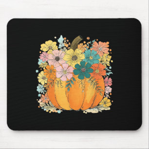 Floral Pumpkin Thanksgiving Cosy Autumn Fall Vibes Mouse Mat