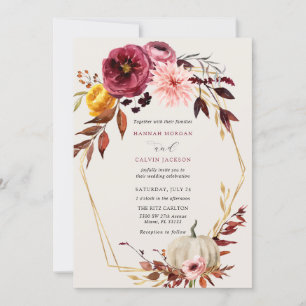 Floral Pumpkin Wedding invitation
