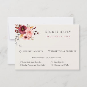 Floral Pumpkin Wedding RSVP Response Card