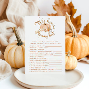 Floral pumpkin Who knows mummy best shower game