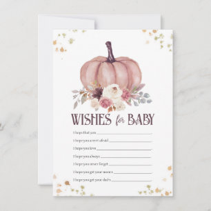 Floral Pumpkin Wishes for Baby\, Well Wishes  Card