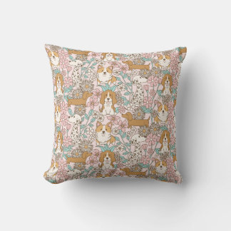 Floral Puppies Cushion