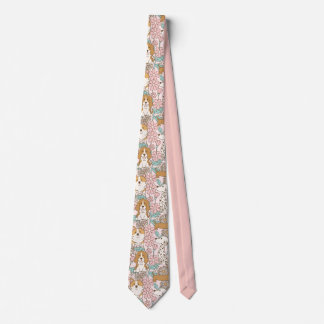 Floral Puppies Tie