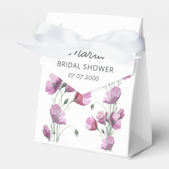 Floral purpl watercolor  Wedding elegant Favour Bo Box (Front Side)