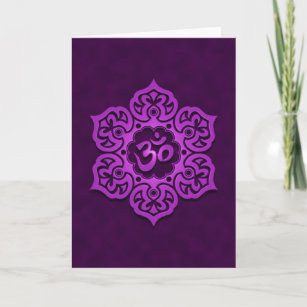 Floral Purple Aum Design Card