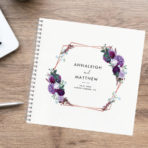 Floral Purple Botanical Wedding Guest Notebook