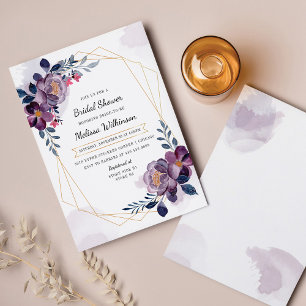 Floral Purple Bridal Shower Invitation