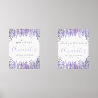 Floral Purple Bridal Shower Welcome Sign