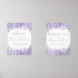 Floral Purple Bridal Shower Welcome Sign
