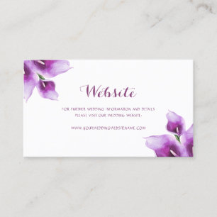 Floral Purple Calla Lily Wedding Website Card