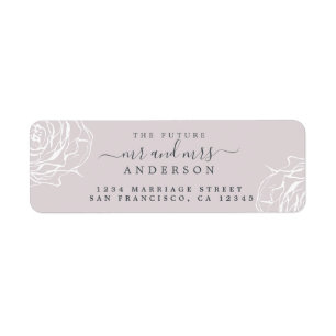 Floral Purple Future Mr Mrs Wedding Return Address