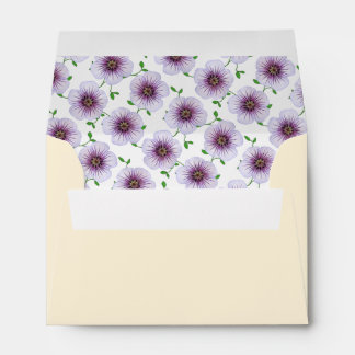 Floral Purple Garden Flowers Custom Address Envelope