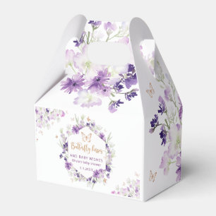 Floral purple gold butterfly baby shower Favour Bo Box