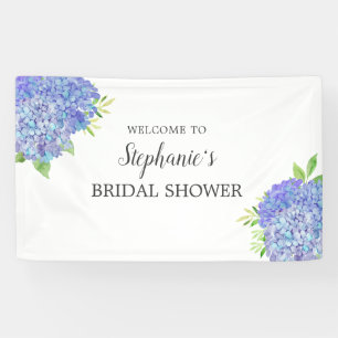 Floral Purple Hydrangea Bridal Shower Welcome Banner