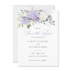 Floral Purple Hydrangea Greenery Wedding Save Date