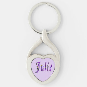 Floral Purple Julie Name, Key Ring