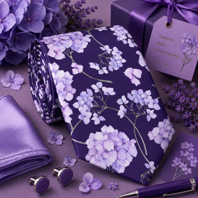 Floral Purple Lavender Neck Tie (Creator Uploaded)