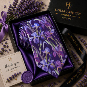 Floral Purple Lavender Neck Tie